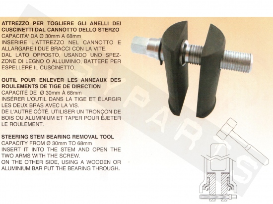 Tool to Remove Bearing Cup BUZZETTI Ø30-68mm